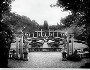 Images Dated 14th June 2011: Rotunda and semicircular structure in the garden of Villa 'La Pietra' in Florence