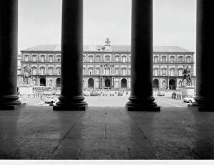 Images Dated 30th June 2009: The Royal Palace of Naples seen from the colonnade of San Francesco
