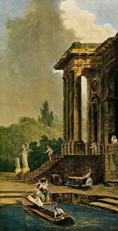 Images Dated 3rd March 2011: Ruins of a porch, oil on canvas, Hubert Robert (1733-1808), Louvre Museum, Paris