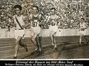 Images Dated 12th June 2008: Runners during the 1000 meter race at the 1936 Berlin Olympic Games