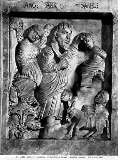 Images Dated 11th March 2009: Sacrifice of Abraham. Tile from the Pulpit of the Duomo in Volterra