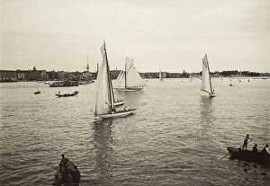Images Dated 14th September 2006: Sailboats off the shore of the Lido of Venice