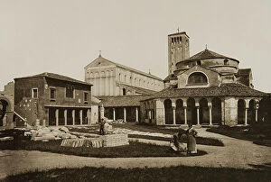 Images Dated 6th April 2010: Santa Fosca Church and facade of the Santa Maria Assunta Cathedral on the left, Torcello, Venice