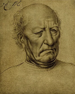 Images Dated 16th March 2011: Senile male portrait; drawing by Leonardo da Vinci. The Louvre, Paris