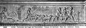 Images Dated 5th February 2010: A shepherd leads his flock to the altar to be sacrificed; detail of the frieze by Thorwaldsen