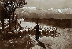 Images Dated 12th April 2011: Shepherd in the mountains of 'La Maiella'