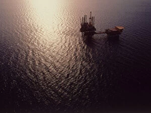 Images Dated 22nd December 2011: Sinai. Red Sea Red Sea views from the sky, the exit of the Suez Canal oil platforms