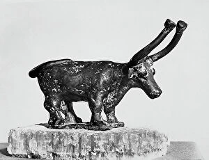 Images Dated 24th April 2012: Small nuragic bronze bull from Prfugas, in the G.A. Sanna National Museum in Sassari