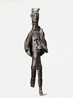 Images Dated 15th February 2008: Small Nuragic bronze depicting a soldier with necklace, in the G.A. Sanna National Museum in Sassari