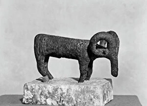 Images Dated 24th April 2012: Small nuragic bronze mouflon from Olmedo, in the G.A. Sanna National Museum in Sassari