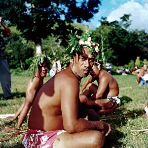 Images Dated 10th January 2012: Society Islands. Windward Islands. Tahiti. Papeete. Feast of July 14, the race of javelins