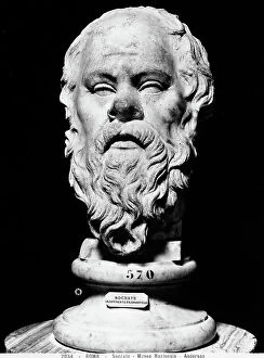 Images Dated 23rd September 2011: Socrates head, Roman portrait exhibited at the Roman National Museum, Rome