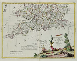 Images Dated 17th May 2010: The southern part of England and of the Principate of Wales, engraving by G