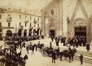 Images Dated 6th May 2011: Sovereigns of Italy Umberto I and Margherita di Savoia visiting the city of Saluzzo