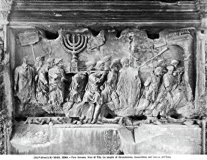 Images Dated 17th February 2011: The spoils of Jerusalem; relief of the Arch of Titus located in the Roman Forum of Rome