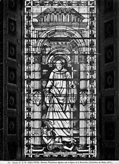 Images Dated 28th December 2012: Stained-glass window of the right transept of the Church of the Certosa of Pavia