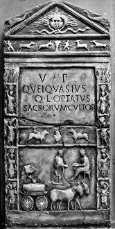 Images Dated 16th November 2011: Stele of Quinto Veiquaso Optato exhibited in the Mostra Augustea from 1937-1938 in Rome