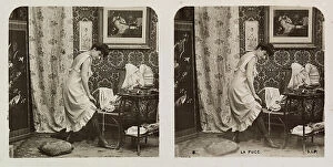 Images Dated 7th November 2011: Stereoscopic photography showing a woman in a dressing room