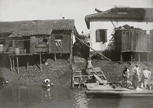Images Dated 18th November 2011: Stilt houses located along the banks of a river, in a Japanese village
