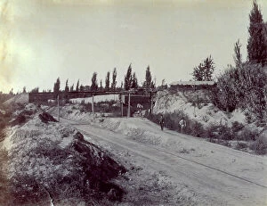 Images Dated 2nd November 2011: A stretch of the argentine railroad. A few men lend life to the scene