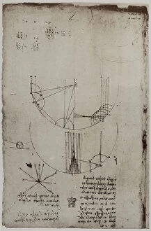 Images Dated 6th August 2009: Studies on lines and angles, written by Leonardo da Vinci, part of the Arundel Codex 263, c.85v