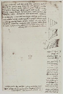Images Dated 6th August 2009: Studies on perspective, written by Leonardo da Vinci, part of the Arundel Codex 263, c.94r