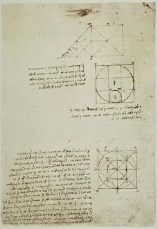 Images Dated 1st October 2009: Study of circles, triangles and squares: work of Leonardo da Vinci belonging to Manuscript A (2172)