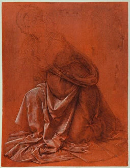Images Dated 23rd April 2009: Study for the folds of the dress of a female figure; silverpoint