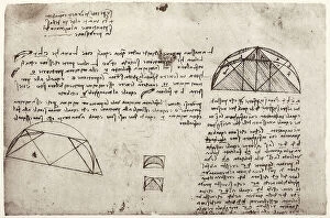 Images Dated 6th August 2009: Study on geometry, written by Leonardo da Vinci, part of the Arundel Codex 263, c.74r