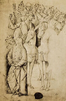 Images Dated 9th March 2011: Study of horsemen; drawing by Raphael. British Museum, London