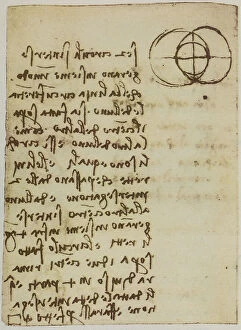 Images Dated 13th October 2009: Study on the intersection of two circles, writings from the Codex Forster II, c.4r