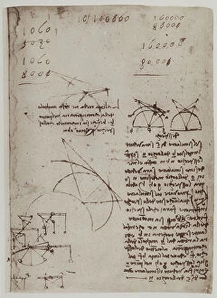 Images Dated 6th August 2009: Study on lines and angles, written by Leonardo da Vinci, part of the Arundel Codex 263, c.70r