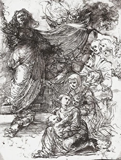 Images Dated 27th February 2008: Study for the Madonna, drawing by Fra Bartolomeo, Department of Drawings and Prints
