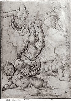 Images Dated 7th March 2008: Study of nude infants. Drawing by Pontormo, in the Gabinetto dei Disegni e delle Stampe
