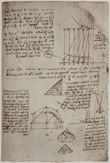 Images Dated 6th August 2009: Study on optics and perspective, written by Leonardo da Vinci, part of the Arundel Codex 263, c.73r