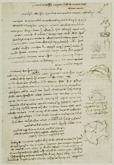 Images Dated 1st October 2009: Study of water vapor; written by Leonardo da Vinci. Codex A (2172), c.56r, Institut de France, Paris