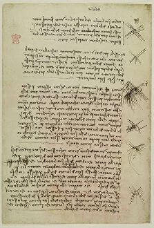 Images Dated 30th September 2009: Study on wind, writings by Leonardo da Vinci, belonging to the Codex Arundel 263, c.276v