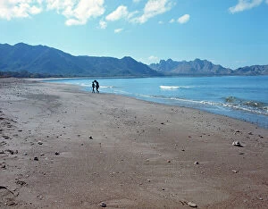 Images Dated 14th July 2011: Sunda Islands, Flores Island, Father and son on a beach