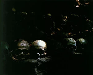 Images Dated 7th September 2011: Sunda Islands. Island of Bali. The cemetery of the minority of primitive jaca, Catur Lake