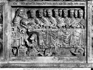 Images Dated 11th March 2009: Last Supper, bas-relief of the pulpit in the Cathedral of Volterra