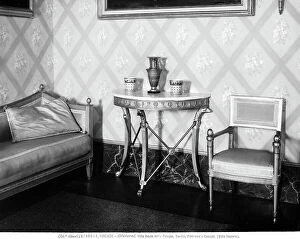 Images Dated 10th August 2011: Table, chair and sofa in the Empire style, Villa La Petraia, Florence