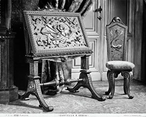 Images Dated 23rd May 2011: A tablet and a chair, sculptural work by Luigi Frullini, in Florence, Tuscany