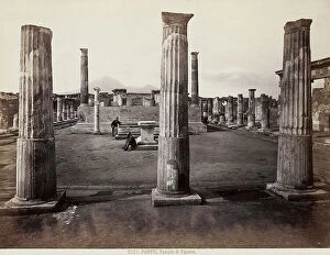 Images Dated 10th January 2011: The Temple of Venus in Pompeii. In the foreground the remains of columns; at the center of