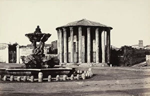 Images Dated 5th May 2011: The temple of Vesta and the fountain of Triton in the Boario Forum, Rome