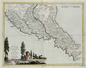 Images Dated 17th May 2010: Territories of Lodi, Cremona and Pavia on this side of the Po River, engraving by G