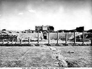 Images Dated 24th March 2010: The theater of Ancient Ostia seen from Piazzale delle Corporazioni