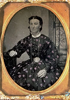 Images Dated 26th August 2009: Three-quarter length portrait of a young lady in day dress of romantic period