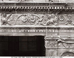 Images Dated 4th March 2008: Detail of the trabeation of the exterior right portal of the Cathedral of Como; the decoration is