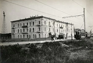 Images Dated 14th April 2010: The tram line in front of the Grand Hotel Royal in Viareggio