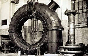 Images Dated 12th April 2011: A turbine in the hydroelectric plant of Cardano near Cornedo all'Isarco